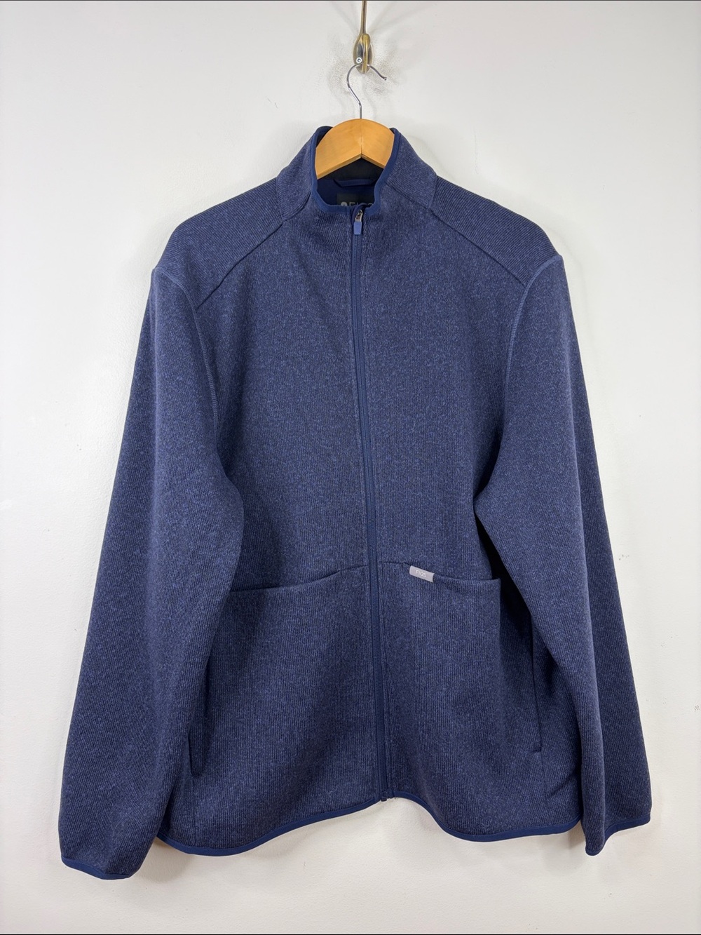 New Figs On Shift Jacket Mens 2XL Navy Blue Sweater Knit Fleece Full Zip Uniform